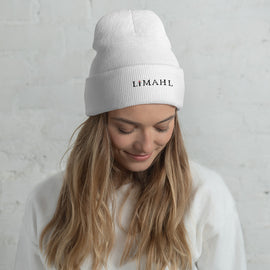 Limahl Classic Logo White Cuffed Beanie